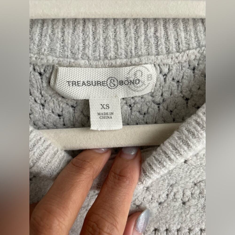 ✨Treasure & Bond✨ Lace Trim Open Stitch Sweater - Picture 7 of 11